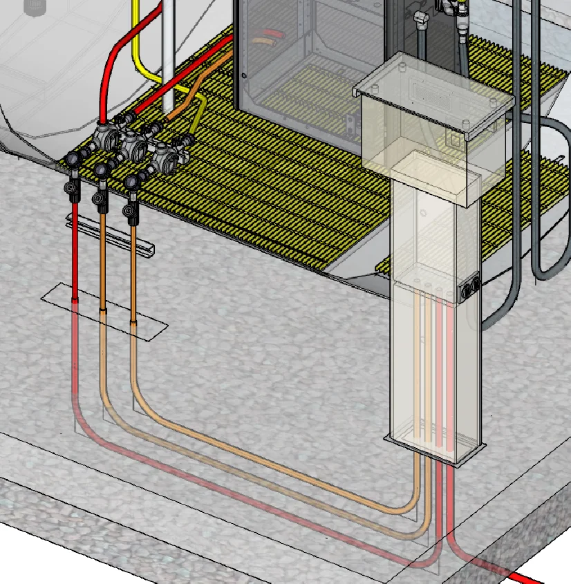 Conduit routing under canopy platform